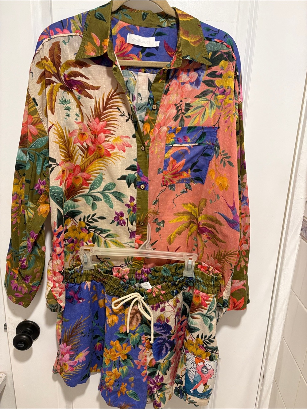 Zimmermann Multicolor Floral Print Jumpsuit Set
